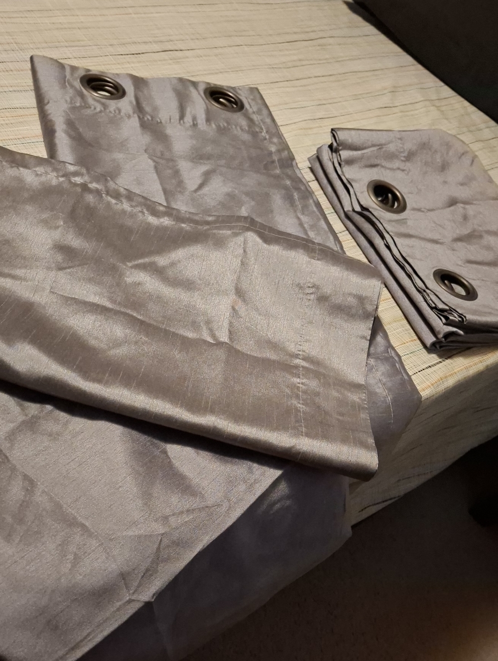 Modern Grommet Top Curtains in Silver Gray - Set of Panels